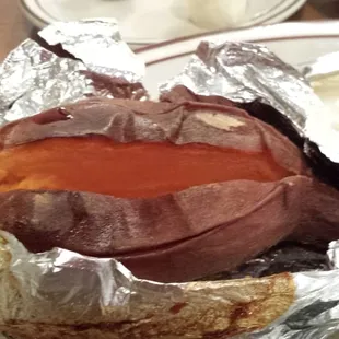 this baked sweet potato was delicious and very moist. NOT dry!!