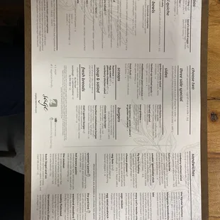 menu