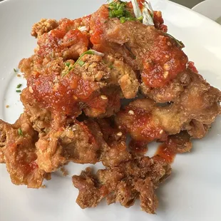 Fried trumpet mushrooms