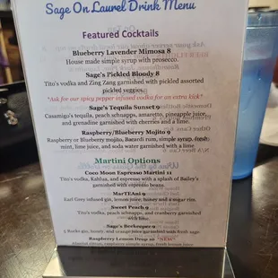 Cocktail specials