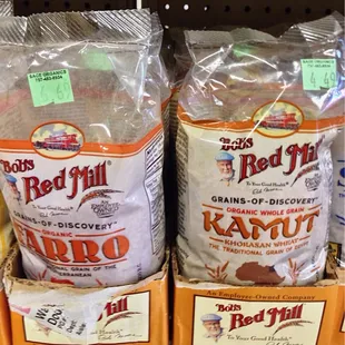 Farro and Kamut--I haven't be able to find any before. Awesome!