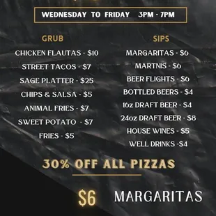 HAPPY HOUR MENU