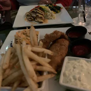 Fish and Chips with Jalapeno Coleslaw Lunch