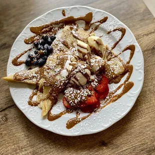 Classic Nutella Crepes! They make their own Nutella and it&apos;s amazing!