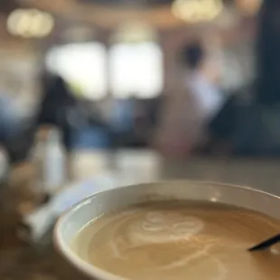 Latte, comes in a soup cup!! So freaking good
