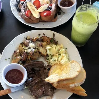 French Toast and 2 Eggs