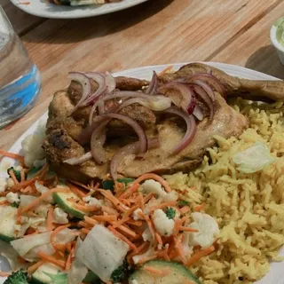 Cuban Garlic Roasted Chicken Plate