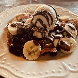 Plantains and whipped Cream Crepes