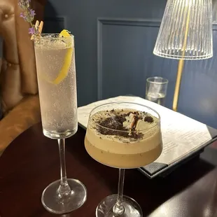 The Lavender French 75 and the Espresso Mocha Crunch Martini Mocktail