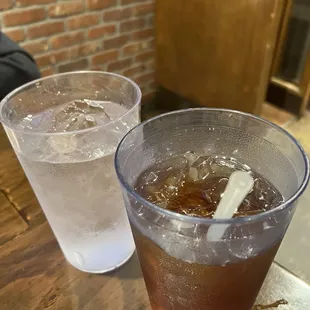 Lg water and tea. Nice cold drink!