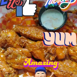 chicken wings and fried chicken