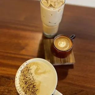 Iced Sweet Pine latte, cortado, dirty chai