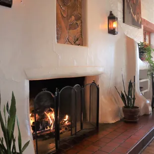 a fireplace in a home