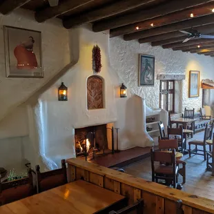 dining area with fireplace