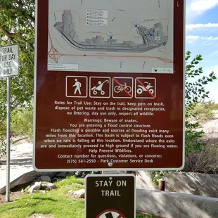 Info sign on the park's trail.