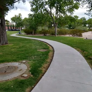 Path into the park from the trail.