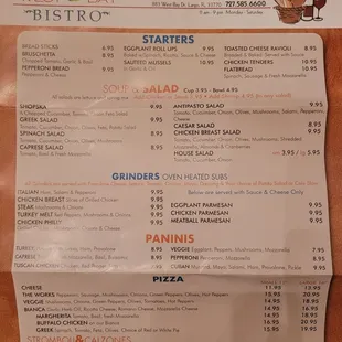 the menu