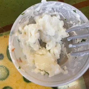Potatoe salad half eaten