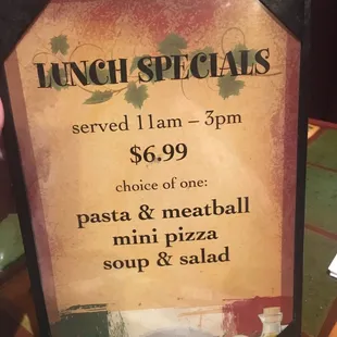 Lunch specials
