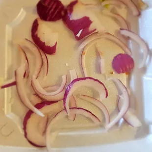 This was the pile of red onions in my salad. If I ever order this again, I will ask them to leave the red onions off.