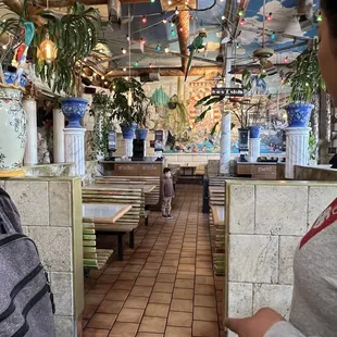 a man and a woman in a restaurant