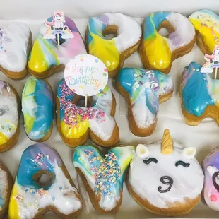 Unicorn birthday Donut for cute girls ~~