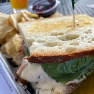 a sandwich and chips