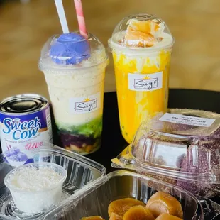a variety of drinks