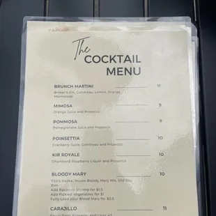 Cocktail Menu