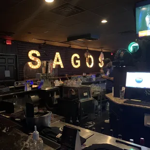 the bar area