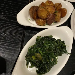 Sides ( rosemary potatoes and spinach)