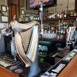 a harp on the bar