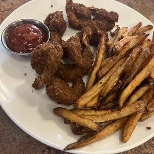 Fried shrimp and fresh cut fries