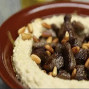 Hummus with gyro meat
