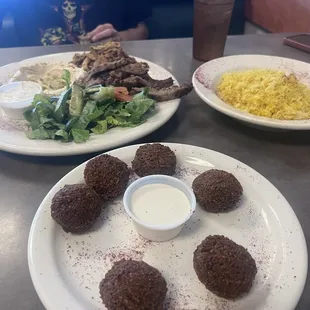 6 Piece Falafel Appetizer Half and Half Gyro Plate