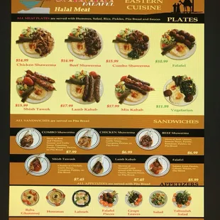 Sahara Falafel Menu