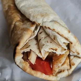 Chicken pita. Extra pita lol