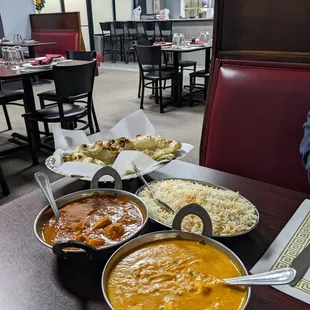 Paneer and chicken curries