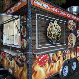 a food truck with food on it
