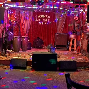 a stage set up for a party