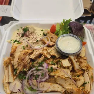 31. Chicken Shawarma Over Rice Plate