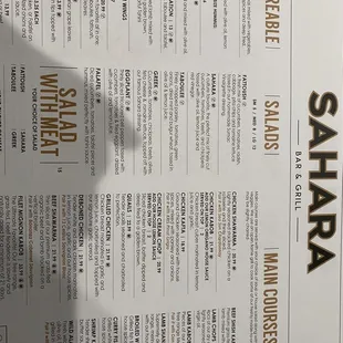 menu