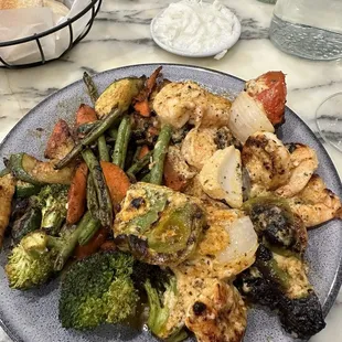 Shrimp Kabob with Roasted Vegetables
