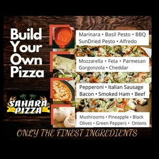 Sahara Pizza Build Your Own Pizza