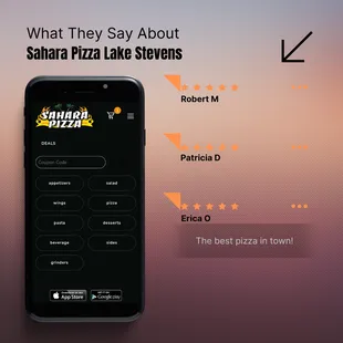 Thank you, for all the great reviews.
https://saharapizza.hungerrush.com/Order/Menu/1
 https://linktr.ee/saharapizzalakestevens