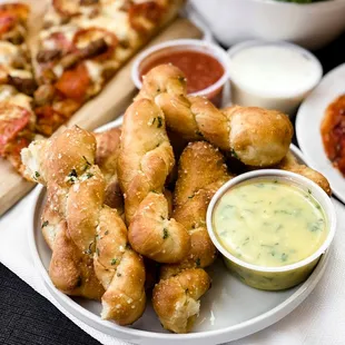 a variety of appetizers on a table