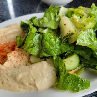 Hommous and salad