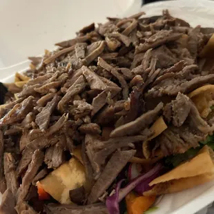 Fattoush Salad with Beef Shawarma!