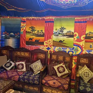 the interior of a tent