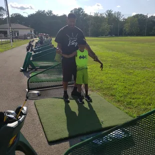 Having a good time today! Stretches before we start swinging